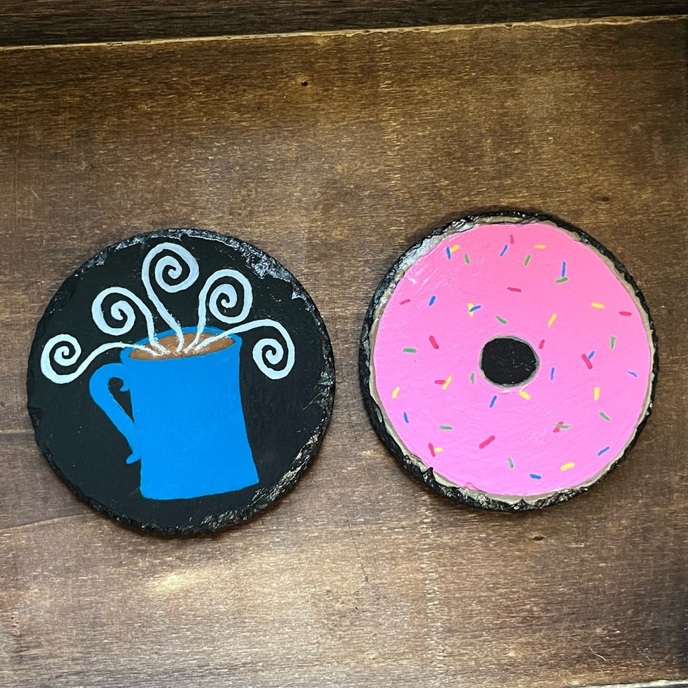 Slate coaster set of two